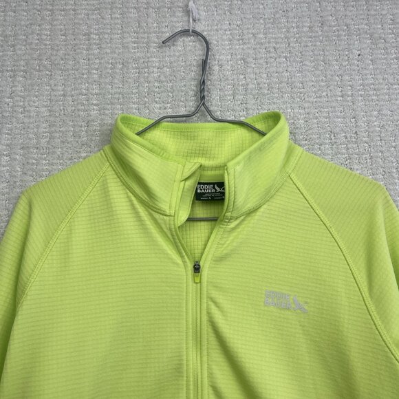Eddie Bauer Lime Green Activator Grid Thermal Mid Layer Outdoors Women L hike - Picture 2 of 13